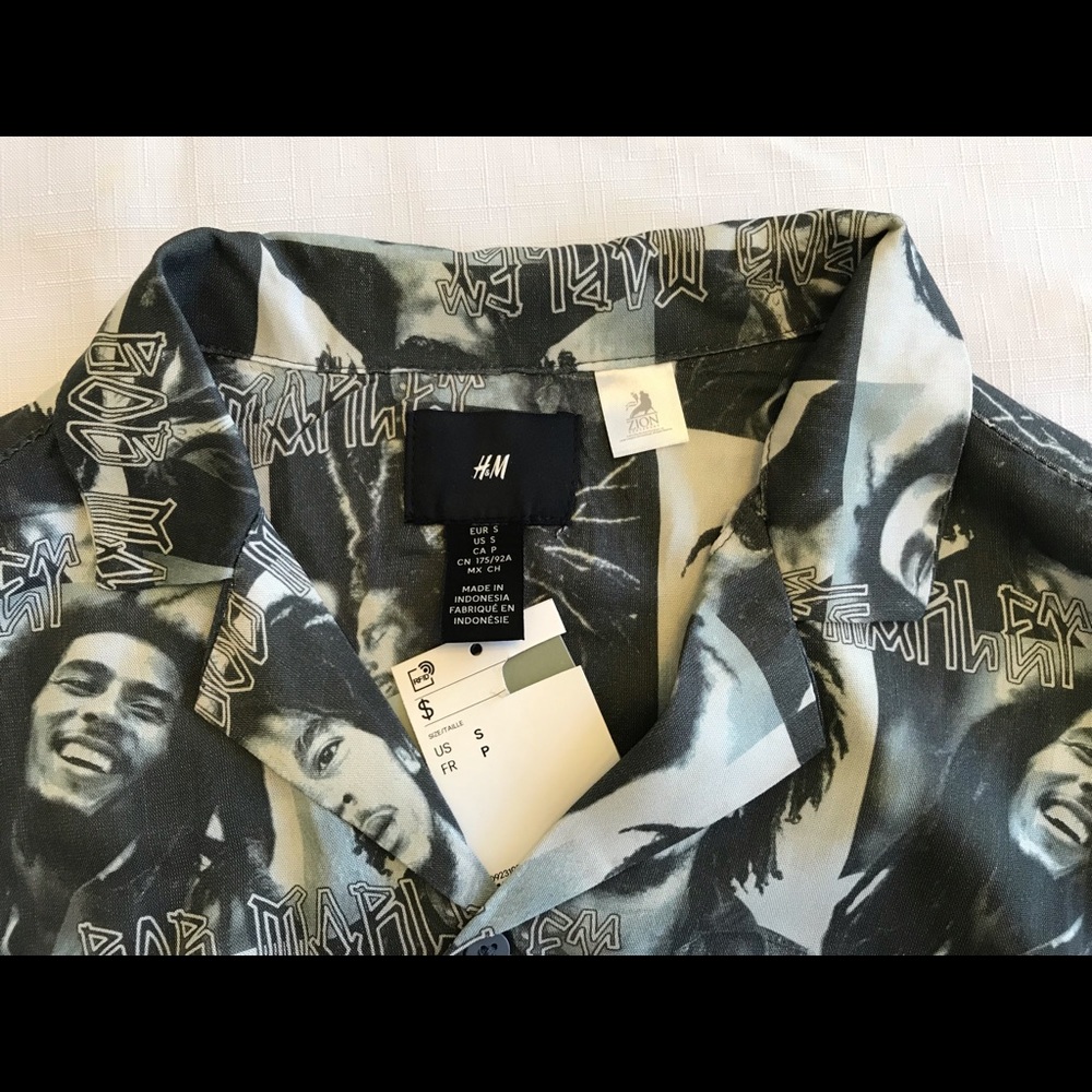 BOB MARLEY Button Down short sleeve shirt NWT NEW - Picture 5 of 11